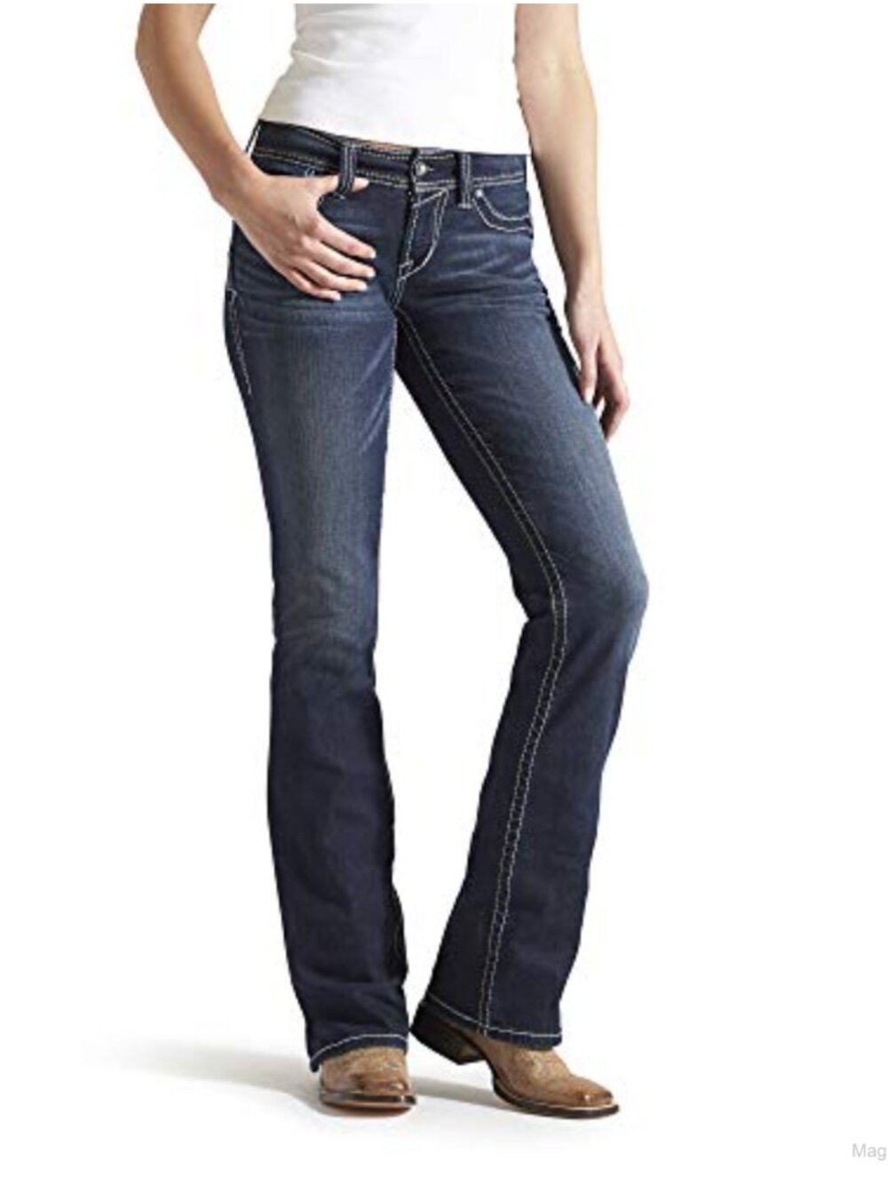 Women's Mid Rise Boot Cut Stretch Denim Jeans